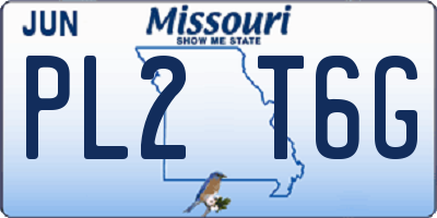 MO license plate PL2T6G