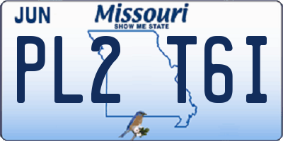 MO license plate PL2T6I