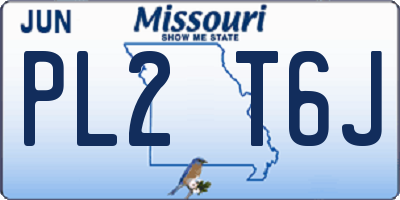 MO license plate PL2T6J