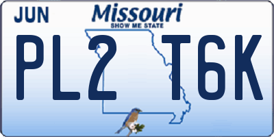 MO license plate PL2T6K
