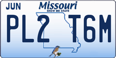 MO license plate PL2T6M
