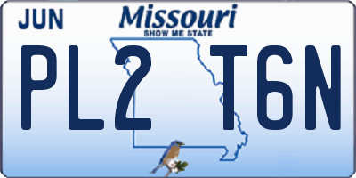 MO license plate PL2T6N