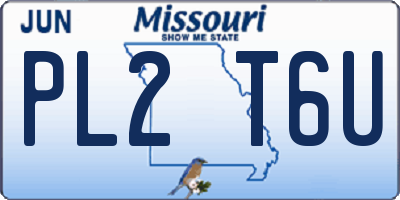 MO license plate PL2T6U