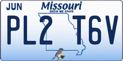 MO license plate PL2T6V