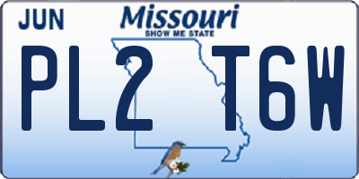 MO license plate PL2T6W