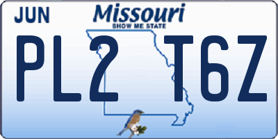 MO license plate PL2T6Z