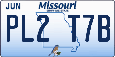 MO license plate PL2T7B