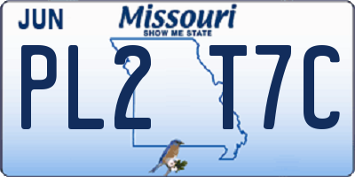 MO license plate PL2T7C
