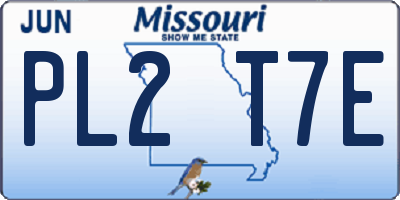 MO license plate PL2T7E