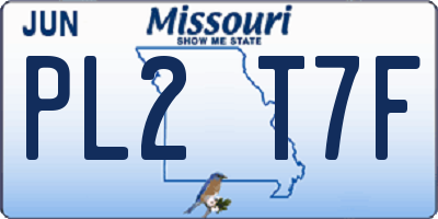 MO license plate PL2T7F