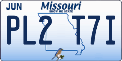 MO license plate PL2T7I