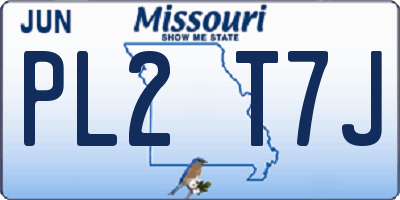 MO license plate PL2T7J