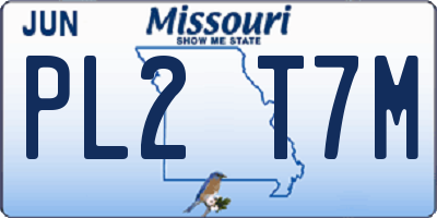 MO license plate PL2T7M