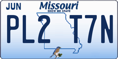 MO license plate PL2T7N
