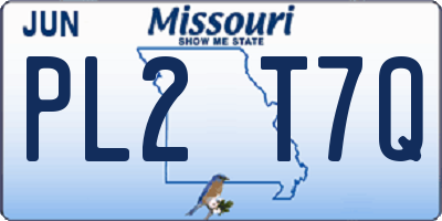 MO license plate PL2T7Q