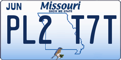 MO license plate PL2T7T