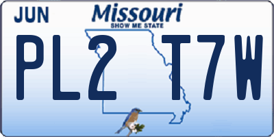 MO license plate PL2T7W