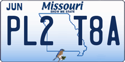 MO license plate PL2T8A