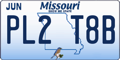 MO license plate PL2T8B