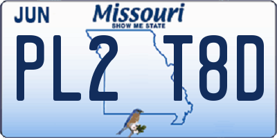 MO license plate PL2T8D