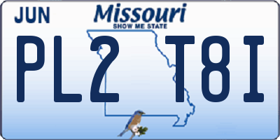 MO license plate PL2T8I