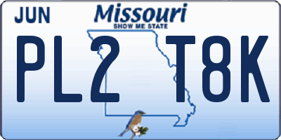 MO license plate PL2T8K