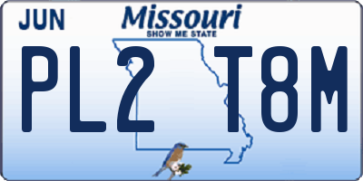 MO license plate PL2T8M