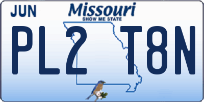 MO license plate PL2T8N