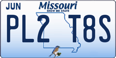 MO license plate PL2T8S