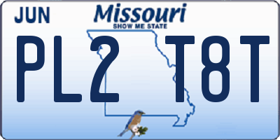 MO license plate PL2T8T