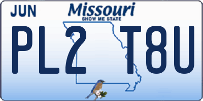 MO license plate PL2T8U