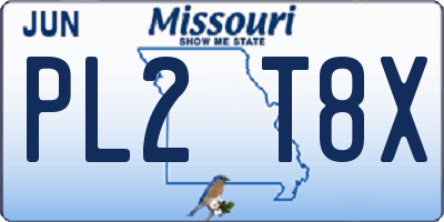 MO license plate PL2T8X