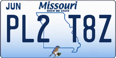 MO license plate PL2T8Z