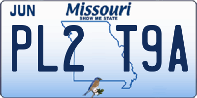 MO license plate PL2T9A