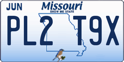 MO license plate PL2T9X