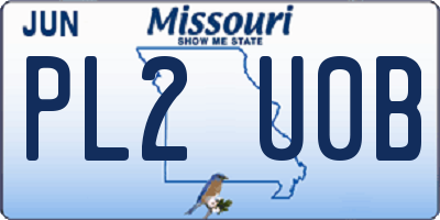 MO license plate PL2U0B