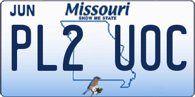 MO license plate PL2U0C
