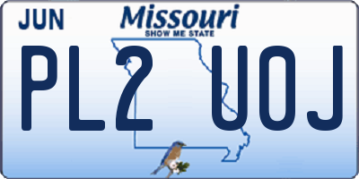 MO license plate PL2U0J