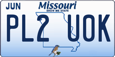 MO license plate PL2U0K
