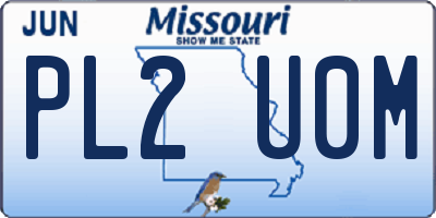MO license plate PL2U0M