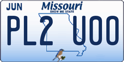 MO license plate PL2U0O
