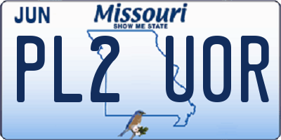 MO license plate PL2U0R