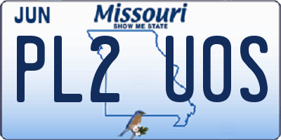 MO license plate PL2U0S