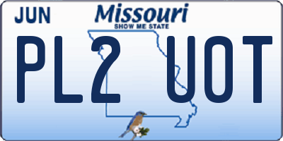 MO license plate PL2U0T