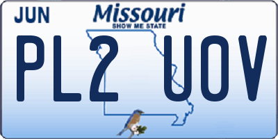 MO license plate PL2U0V