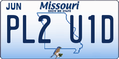 MO license plate PL2U1D