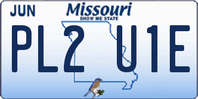 MO license plate PL2U1E