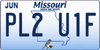 MO license plate PL2U1F