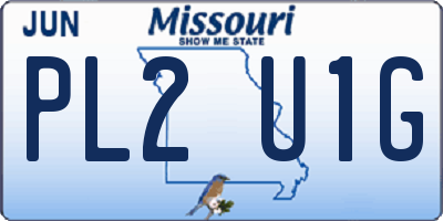 MO license plate PL2U1G