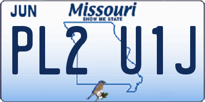 MO license plate PL2U1J